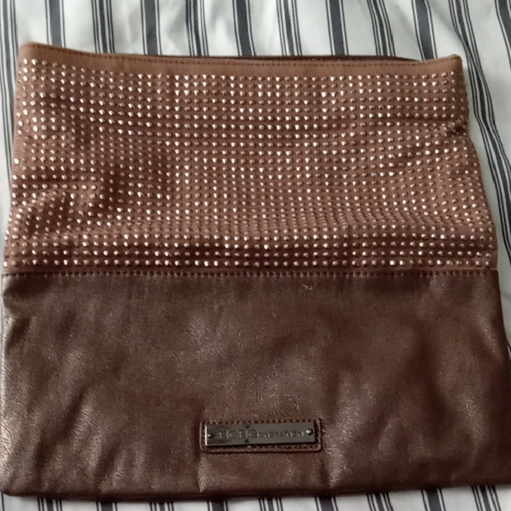BCBGeneration Brown Studded Clutch